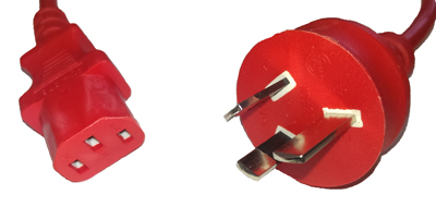 IEC to AU Plug to adaptor - 50cm - RED