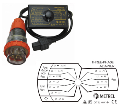 MI-TPI 20A Metrel Installation 3-Phase adaptor 5 Pin (4 Pin Opt) - Click Image to Close