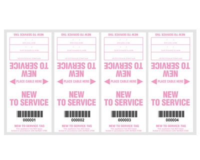 New To Service tags (100 pack) - with pen