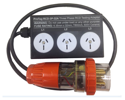 32A 3-Phase RCD Testing Adaptor