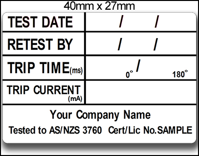 RCD test tags (100 pack)