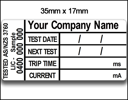 Customised RCD test tags 35mm x 17mm (1000 pack)