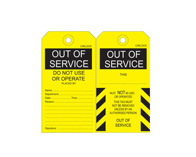 Out of Service Tag - SDT-2 5 Pack